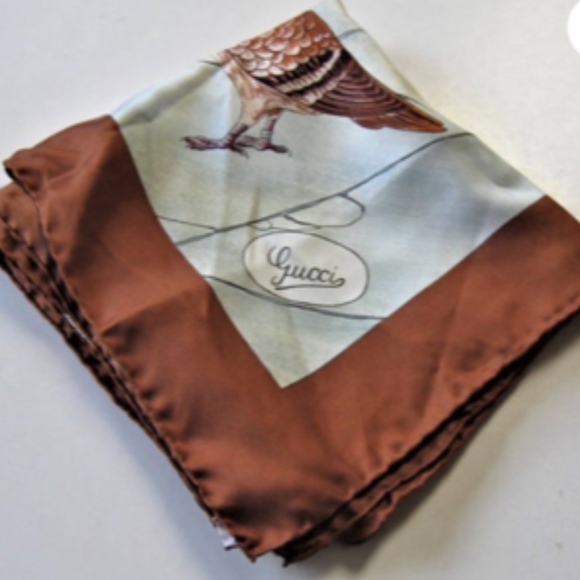 Gucci Accessories - GUCCI Vintage Italian signed Silk Scarf
